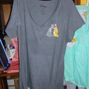 EXCELLENT DISNEY LADY AND THE TRUMP TEE SHIRT-SIZE 3X-SOFT GRAY TOP